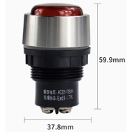 Sinaleiro indicador vermelho AC/DC 24-36V 30 mm a&ccedil;o inoxid&aacute;vel BD0803 &agrave; prova de explos&atilde;o anticorrosivo