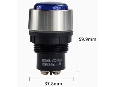 Sinaleiro indicador azul AC/DC 24-36V 30 mm A&ccedil;o Inox BD0803 antideflagrante anticorrosivo - Imagem 1