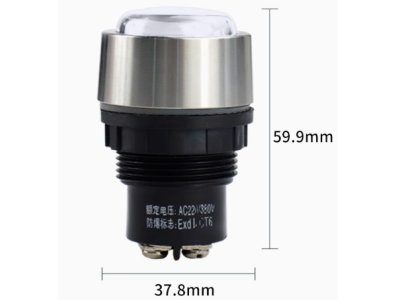 Sinaleiro indicador antideflagrante anticorrosivo branco 30 mm AC 220-380 V a&ccedil;o inox BD0803 - Imagem 1