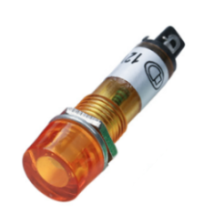 Indicador sinaleiro LED amarelo 10 mm DC12V XD10-3 (pequeno)