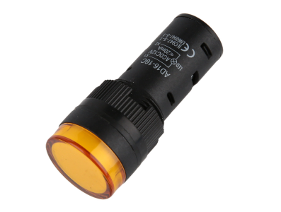 Indicador piloto LED amarelo 16mm AD16-16C AC/DC 12V - Imagem 1