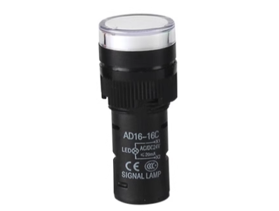 Sinaleiro LED AD16-16C 16 mm Branco AC/DC 24V - Imagem 1