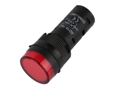 Indicador LED Piloto AD16-16C 16 mm 220V AC Vermelho - Imagem 1
