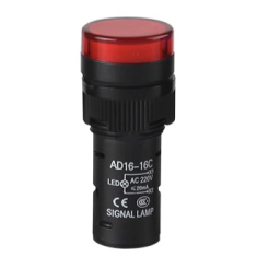 Sinaleiro LED vermelho 16mm AC 380V AD16-16C