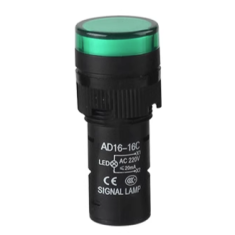 Sinaleiro piloto LED verde AC 380V 16 mm AD16-16C