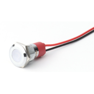 Sinaleiro Indicador LED Met&aacute;lico Branco 6 mm 220 V com Cabo 15 cm