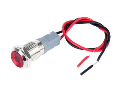Indicador LED met&aacute;lico vermelho 10 mm 3-9 V com cabo de 15 cm - Imagem 1