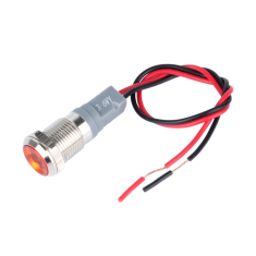 Sinaleiro LED amarelo met&aacute;lico 10 mm 3-9 V com cabo 15 cm