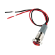 Sinaleiro indicador LED met&aacute;lico 10 mm vermelho 12-24V com cabo 15 cm - Thumb - 1