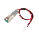 Indicador LED met&aacute;lico verde 10 mm 12-24 V com cabo 15 cm - Thumb - 1