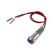 Indicador met&aacute;lico LED azul 10 mm 12 a 24 V com cabo 15 cm - Thumb - 1