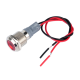 Sinaleiro indicador met&aacute;lico LED vermelho 12 mm 3-9 V com cabo de 15 cm - Thumb - 1