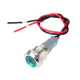 Indicador LED verde met&aacute;lico 12 mm 3-9 V com cabo 15 cm - Thumb - 1