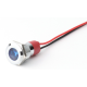 Sinaleiro LED met&aacute;lico 12 mm azul 220 V com cabo 15 cm - Thumb - 1