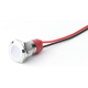 Sinaleiro indicador LED met&aacute;lico branco 14 mm 3 a 9 V com cabo 15 cm - Thumb - 1