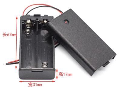 Porta-pilhas para 2 pilhas AA com tampa e interruptor liga/desliga - Imagem 1