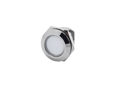 Indicador LED met&aacute;lico 8 mm 220 V branco - Imagem 1