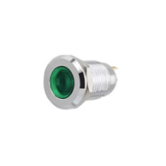 Indicador luminoso LED met&aacute;lico verde 12 mm 3 a 9 V