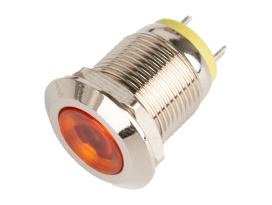 Indicador LED amarelo 12 mm em metal 3-9 V - Imagem 1
