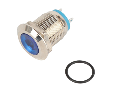Sinaleiro LED met&aacute;lico azul 12 mm 3-9 V - Imagem 1