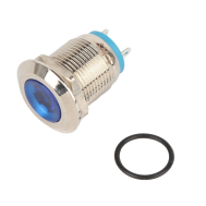 Sinaleiro LED met&aacute;lico azul 12 mm 3-9 V