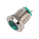 Sinaleiro LED met&aacute;lico verde 12 mm 10-24V - Thumb - 1
