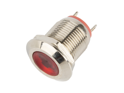 Sinaleiro LED met&aacute;lico 12 mm 220 V vermelho - Imagem 1