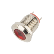 Sinaleiro LED met&aacute;lico 12 mm 220 V vermelho