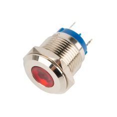 Sinaleiro Indicador LED Vermelho 16 mm Metal 3-9 V