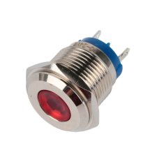 Indicador LED met&aacute;lico 16 mm vermelho 10 a 24 V