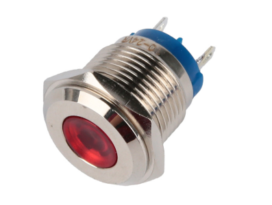 Indicador LED met&aacute;lico 16 mm vermelho 10 a 24 V - Imagem 1