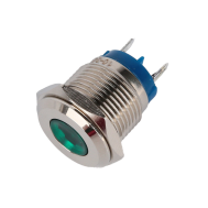 Sinaleiro LED met&aacute;lico 16 mm verde 10-24 V