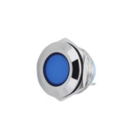 Indicador Met&aacute;lico LED Azul 16 mm 10 a 24 V