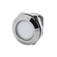 Indicador LED met&aacute;lico 16 mm branco 10-24 V
