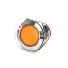 Indicador LED met&aacute;lico amarelo 16 mm 220 V