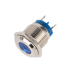 Sinaleiro indicador LED met&aacute;lico 16 mm Azul 220 V