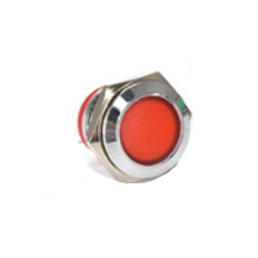 Indicador LED met&aacute;lico vermelho 19 mm 3-9 V