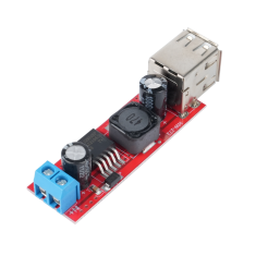M&oacute;dulo DCDC step-down 3A com entrada 9V/12V/24V/36V para 5V, dupla sa&iacute;da USB e carregamento on-board