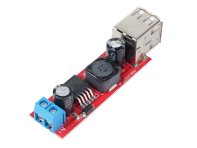 M&oacute;dulo DCDC step-down 3A com entrada 9V/12V/24V/36V para 5V, dupla sa&iacute;da USB e carregamento on-board - Imagem 1