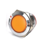 Sinaleiro LED met&aacute;lico amarelo 22 mm 3&ndash;9 V