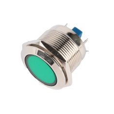 Sinaleiro indicador LED met&aacute;lico verde 22 mm 10&ndash;24 V