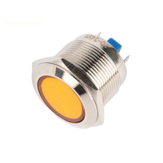 Indicador LED met&aacute;lico amarelo 22 mm 10-24V