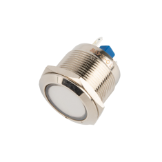 Sinaleiro Indicador LED Met&aacute;lico 22 mm Branco 10-24 V