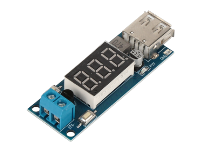 M&oacute;dulo conversor buck DC-DC 4,5 a 40 V para 5 V 2 A com carregador USB e volt&iacute;metro - Imagem 7