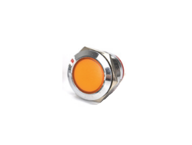 Indicador LED met&aacute;lico amarelo 22 mm 220 V - Imagem 1