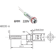 Sinaleiro Indicador Met&aacute;lico LED Branco 220V AD22C-6