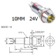 Sinaleiro indicador LED azul 24V AD22C-10 em metal - Thumb - 1