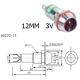 Indicador LED met&aacute;lico AD22C-12 3V branco - Thumb - 1