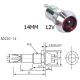 Indicador LED met&aacute;lico AD22C-14 12V vermelho - Thumb - 1