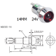 Indicador LED vermelho 24V AD22C-14, corpo met&aacute;lico - Thumb - 1